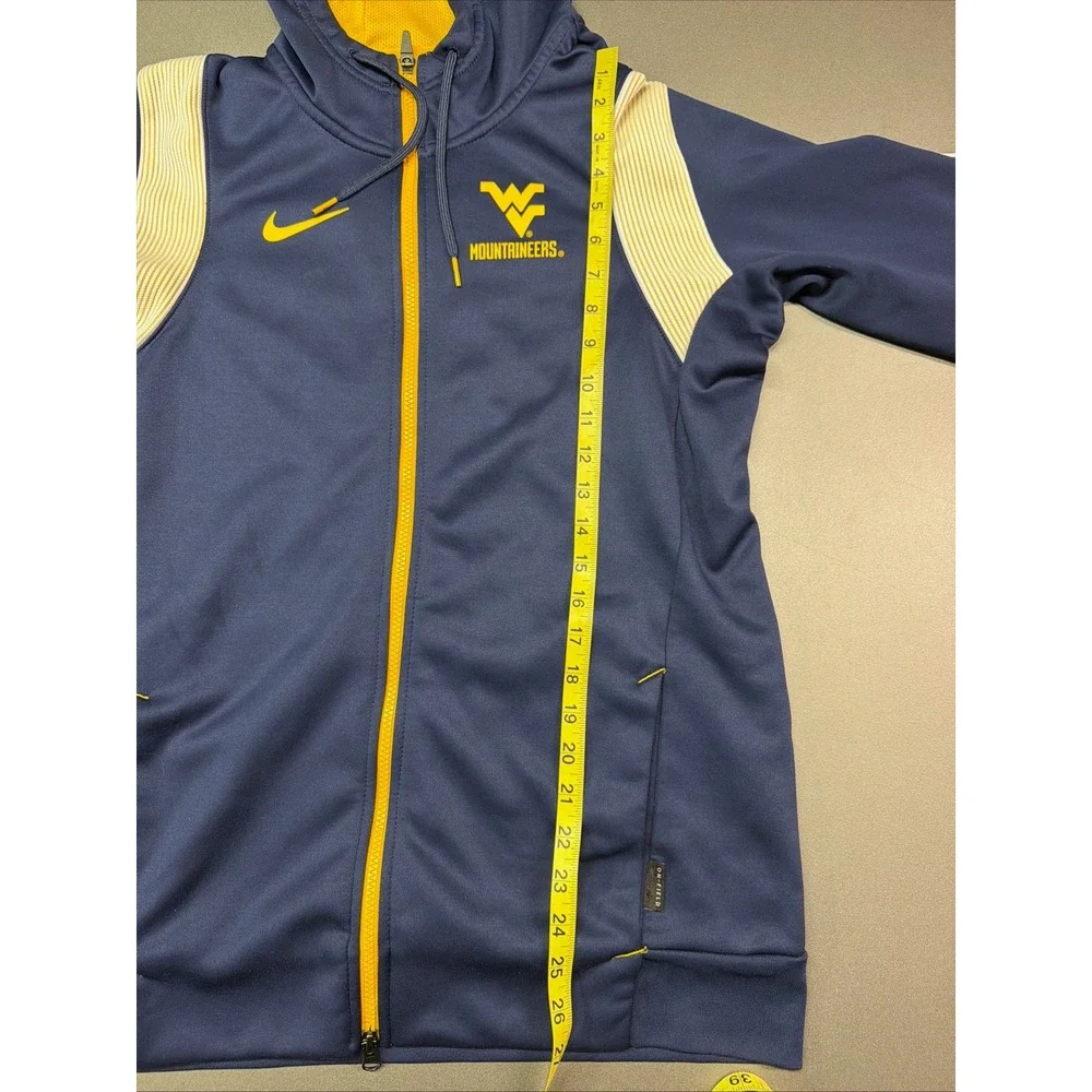 Nike‎ West Virginia Mountaineers Therma-FIT Full Zip Hoodie Navy Blue Mens Small
